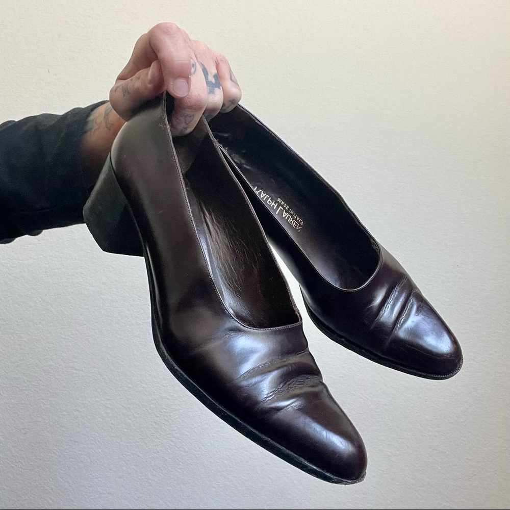 Ralph Lauren Vintage Made in Italy Block Pumps